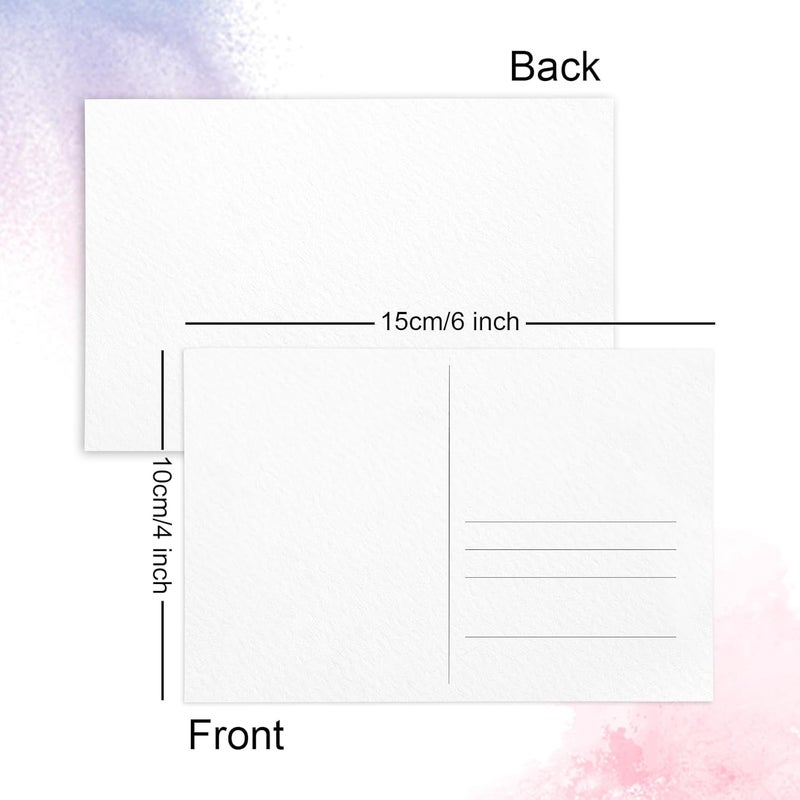 fuceury 50 Pieces Watercolor Postcards, 100% Cotton 140lb/300gsm Blank Postcards 4x6 Inch Watercolor Paper Post Cards for Watercolor Journal, DIY, Mailing, Painting, Invitations, Greeting Cards - Image 2